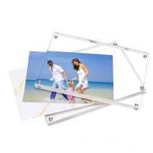 Double Sided Freestanding 20mm Thickness Frameless Magnetic Custom Photo Picture Clear Acrylic Frames